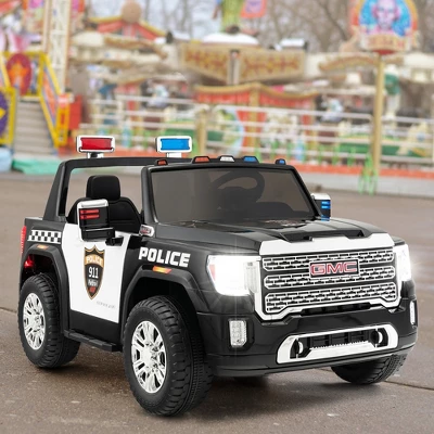 Costway 12V Licensed GMC Kids Ride On Police Car 2-Seater Truck W/Remote Control & Music 1 Costway 12V Licensed GMC Kids Ride On Police Car 2-Seater Truck W/Remote Control & Music