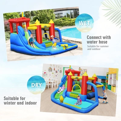 Costway Inflatable Bouncer Water Slide Bounce House Splash Pool Without Blower 5 Costway Inflatable Bouncer Water Slide Bounce House Splash Pool Without Blower - Image 5