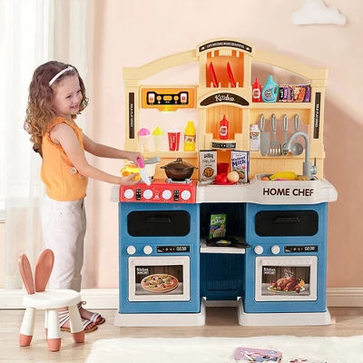 Costway Kids Play Kitchen Set 69PC Kitchen Playset Toys W/ Realistic Lights & Sounds 2 Costway Kids Play Kitchen Set 69PC Kitchen Playset Toys W/ Realistic Lights & Sounds - Image 2