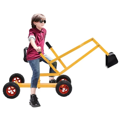 Costway Heavy Duty Kid Ride-on Sand Digger Excavator Digging Scooper Toy 4-Wheel 1 Costway Heavy Duty Kid Ride-on Sand Digger Excavator Digging Scooper Toy 4-Wheel