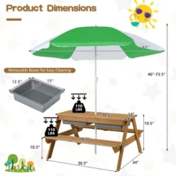 Babyjoy 3-in-1 Kids Picnic Table Outdoor Water Sand Table W/ Umbrella Play Boxes 17 Babyjoy 3-in-1 Kids Picnic Table Outdoor Water Sand Table W/ Umbrella Play Boxes -Costway Store GUEST 5889401a ef08 4203 ab95 0611bc164fb8