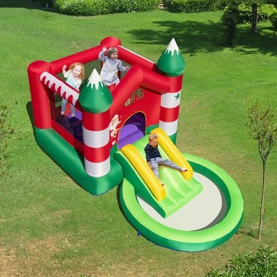 Costway Christmas-Theme Inflatable Bounce House W/ 550W Blower Christmas Gift For Kids 2 Costway Christmas-Theme Inflatable Bounce House W/ 550W Blower Christmas Gift For Kids - Image 2