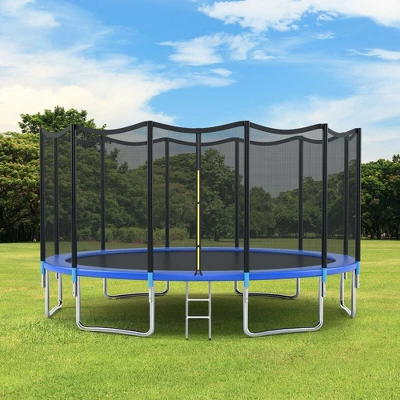 Costway 8/10/12/14/15/16 FT Outdoor Trampoline Bounce Combo W/Safety Closure Net Ladder 1 Costway 8/10/12/14/15/16 FT Outdoor Trampoline Bounce Combo W/Safety Closure Net Ladder