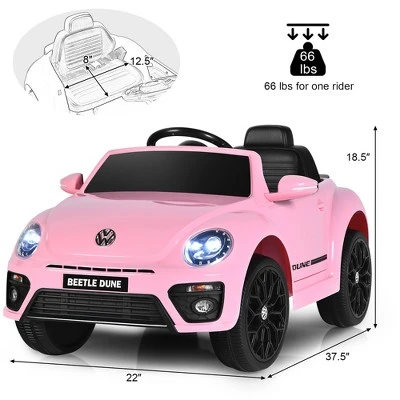 Costway 12V Kids Ride On Car Licensed Volkswagen Beetle W/ Remote Control & Music 2 Costway 12V Kids Ride On Car Licensed Volkswagen Beetle W/ Remote Control & Music - Image 2
