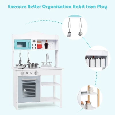 Costway Kids Kitchen Playset Cookware Cooking Set With Pots & Pans 7 Costway Kids Kitchen Playset Cookware Cooking Set With Pots & Pans - Image 7