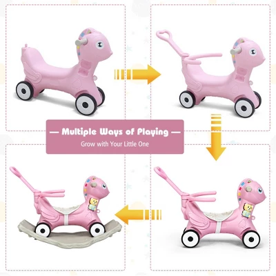 Costway Baby Rocking Horse 4 In 1 Kids Ride On Toy Push Car W/ Music 6 Costway Baby Rocking Horse 4 In 1 Kids Ride On Toy Push Car W/ Music - Image 6