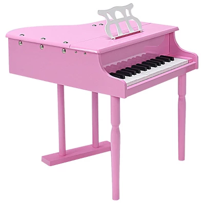30 Key Childs Toy Grand Baby Piano W/ Kids Bench Wood Pink 6 30 Key Childs Toy Grand Baby Piano W/ Kids Bench Wood Pink - Image 6