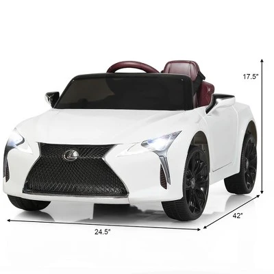 Costway 12V Kids Ride On Car Lexus LC500 Licensed Remote Control Electric Vehicle White 2 Costway 12V Kids Ride On Car Lexus LC500 Licensed Remote Control Electric Vehicle White - Image 2