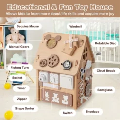 Costway Wooden Busy House Montessori Toy With Sensory Games & Interior Storage Space 15 Costway Wooden Busy House Montessori Toy With Sensory Games & Interior Storage Space -Costway Store GUEST 5b4a5a83 22bd 4fd2 a0ba b71bb0f1c31d