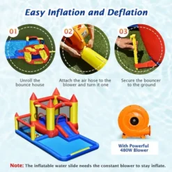 Costway Inflatable Water Slide Castle Kids Bounce House Indoor & Outdoor W/ 480W Blower 15 Costway Inflatable Water Slide Castle Kids Bounce House Indoor & Outdoor W/ 480W Blower -Costway Store GUEST 5d59bae4 b2ac 4bc9 9f1a 827dafc31d46