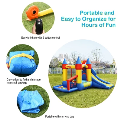 Costway Inflatable Bounce House Slide Bouncer Kids Castle Jumper W/ Balls & 780W Blower 7 Costway Inflatable Bounce House Slide Bouncer Kids Castle Jumper W/ Balls & 780W Blower - Image 7