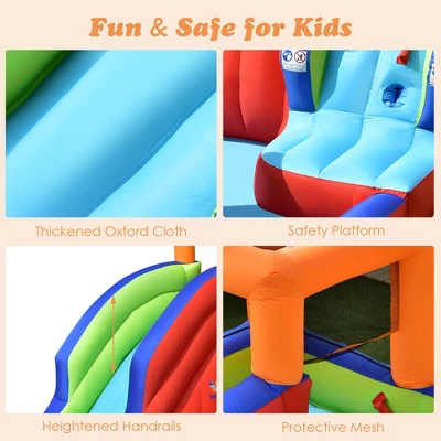 Costway 6-in-1 Pirate Ship Waterslide Kid Inflatable Castle W/Water Blasters Blower Excluded 6 Costway 6-in-1 Pirate Ship Waterslide Kid Inflatable Castle W/Water Blasters Blower Excluded - Image 6