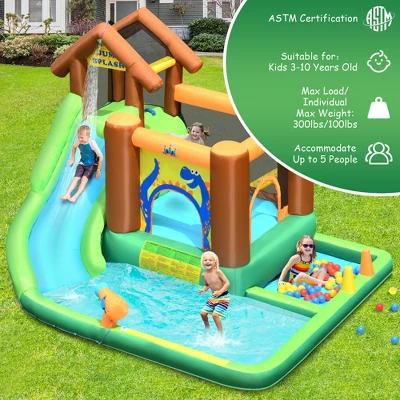 Bountech Inflatable Waterslide Bounce House Climbing Wall Ball Pit W/ Blower 3 Bountech Inflatable Waterslide Bounce House Climbing Wall Ball Pit W/ Blower - Image 3