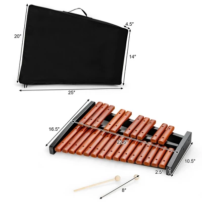 Costway 25 Note Xylophone Wooden Percussion Educational Instrument W/ 2 Mallets 1 Costway 25 Note Xylophone Wooden Percussion Educational Instrument W/ 2 Mallets
