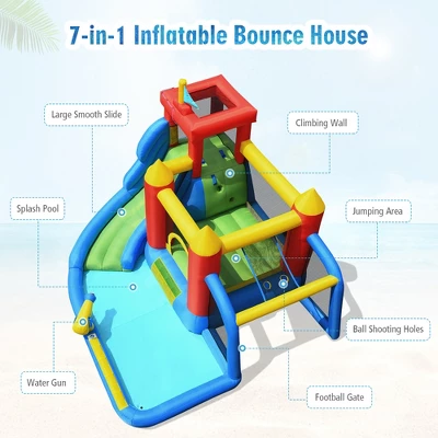 Costway Inflatable Bouncer Water Slide Bounce House Splash Pool Without Blower 7 Costway Inflatable Bouncer Water Slide Bounce House Splash Pool Without Blower - Image 7