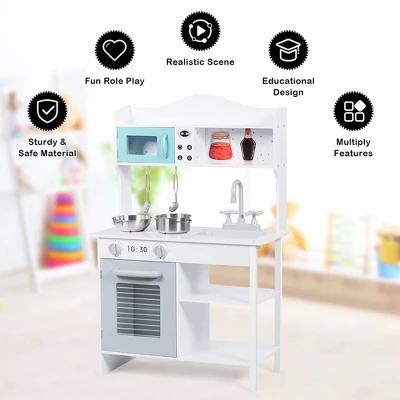 Costway Kids Kitchen Playset Cookware Cooking Set With Pots & Pans 6 Costway Kids Kitchen Playset Cookware Cooking Set With Pots & Pans - Image 6