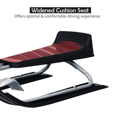 Costway Kids Snow Racer Sled W/Steering Wheel Double Brakes Pull Rope Iron Frame 8 Costway Kids Snow Racer Sled W/Steering Wheel Double Brakes Pull Rope Iron Frame - Image 8