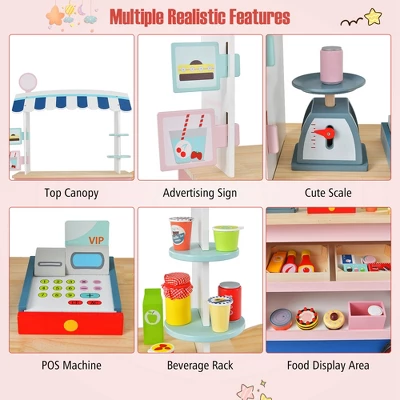 Costway Kids Snacks & Sweets Food Cart Kids Toy Cart Play Set With 30 PCS Accessories 4 Costway Kids Snacks & Sweets Food Cart Kids Toy Cart Play Set With 30 PCS Accessories - Image 4