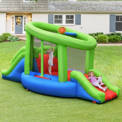 Costway Inflatable Snail Bounce House Dual Slide Basketball Game Without Blower 2 Costway Inflatable Snail Bounce House Dual Slide Basketball Game Without Blower - Image 2