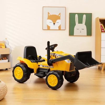Costway 12V Kids Ride On Excavator Digger Electric Bulldozer Tractor RC With Light & Music 1 Costway 12V Kids Ride On Excavator Digger Electric Bulldozer Tractor RC With Light & Music