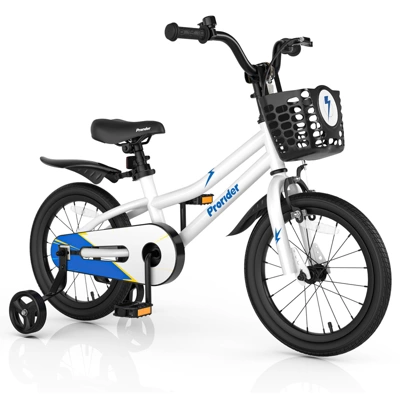 Costway 16'' Kid's Bike With Removable Training Wheels & Basket For 4-7 Years Old White/Blue/Red/Skyblue 10 Costway 16'' Kid's Bike With Removable Training Wheels & Basket For 4-7 Years Old White/Blue/Red/Skyblue - Image 10