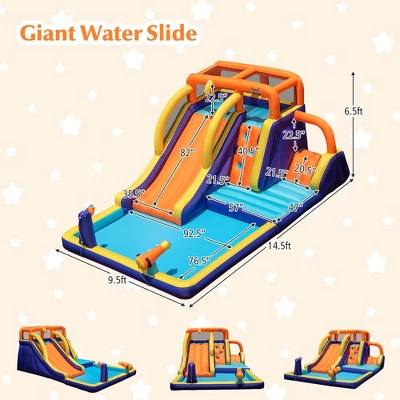 Costway Inflatable Waterslide 4-in-1 Kids Bounce Castle W/ Splash Pool(With 735W Blower) 2 Costway Inflatable Waterslide 4-in-1 Kids Bounce Castle W/ Splash Pool(With 735W Blower) - Image 2