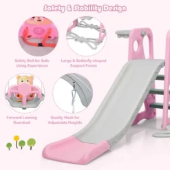 Costway 4-in-1 Kids Play Climber Playset W/ Basketball Hoop & Ball Pink -Costway Store GUEST 6658513e 69cf 4d2f 93e8 a846bdc6d1d6