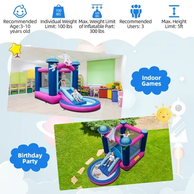 Costway Inflatable Space-themed Bounce House Kids 3-in-1 Bounce Castle W/ 550W Blower 4 Costway Inflatable Space-themed Bounce House Kids 3-in-1 Bounce Castle W/ 550W Blower - Image 4
