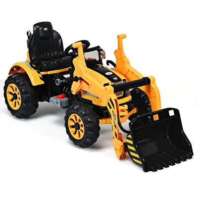 Costway 12V Battery Powered Kids Ride On Excavator Truck W/ Front Loader Digger Yellow 8 Costway 12V Battery Powered Kids Ride On Excavator Truck W/ Front Loader Digger Yellow - Image 8