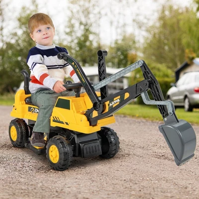 Costway Kids Ride On Excavator Digger Electric Construction Vehicles With Lights & Music 1 Costway Kids Ride On Excavator Digger Electric Construction Vehicles With Lights & Music