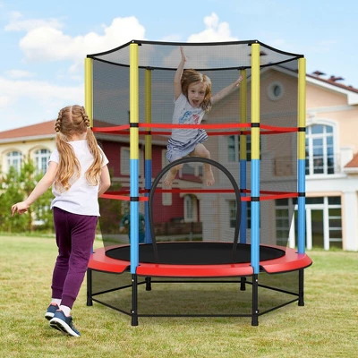 Costway 55'' Kids Trampoline Recreational Bounce Jumper W/Safety Enclosure Net Heavy-duty 1 Costway 55'' Kids Trampoline Recreational Bounce Jumper W/Safety Enclosure Net Heavy-duty