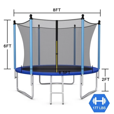 Costway 8/10/12/14/15/16FT Jumping Exercise Recreational Bounce Trampoline W/Safety Net 1 Costway 8/10/12/14/15/16FT Jumping Exercise Recreational Bounce Trampoline W/Safety Net