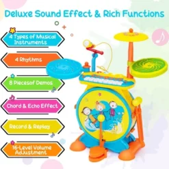 Costway 2-in-1 Kids Electronic Drum Kit Music Instrument Toy W/ Keyboard Microphone Blue 16 Costway 2-in-1 Kids Electronic Drum Kit Music Instrument Toy W/ Keyboard Microphone Blue -Costway Store GUEST 69029cdd 9d55 40f6 bf4c 1523309de6fd
