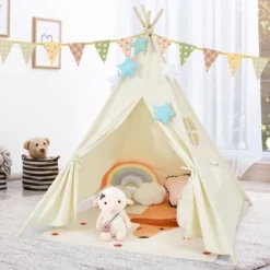 Costway Kids Canvas Play Tent Foldable Playhouse Toys For Indoor Outdoor 14 Costway Kids Canvas Play Tent Foldable Playhouse Toys For Indoor Outdoor -Costway Store GUEST 6909c279 400e 413a a3a7 cfe013b49b1a