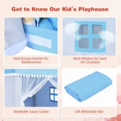 Costway Kids Play Tent Large Playhouse Children Play Castle Fairy Tent Gift W/ Mat PinkBlue 16 Costway Kids Play Tent Large Playhouse Children Play Castle Fairy Tent Gift W/ Mat PinkBlue -Costway Store GUEST 6b4b7215 be84 4b12 85ca 706409749ff7