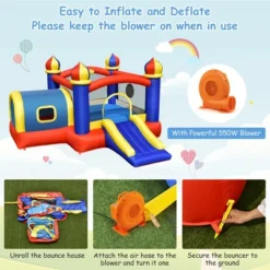 Costway Inflatable Castle Kids Bounce House W/ Slide Jumping Playhouse & 550W Blower 15 Costway Inflatable Castle Kids Bounce House W/ Slide Jumping Playhouse & 550W Blower -Costway Store GUEST 6ca3116c b8ca 4790 803b f0981f10cc52