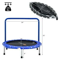 Costway 36'' Kids Trampoline Rebounder W/Full Covered Handrail & Pad Indoor Outdoor PinkBlue 19 Costway 36'' Kids Trampoline Rebounder W/Full Covered Handrail & Pad Indoor Outdoor PinkBlue -Costway Store GUEST 6cf6fb41 e4ee 48e7 bf37 bd17f660311f