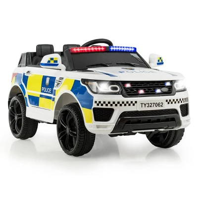 Costway Kids 12V Electric Ride On Car Police Car With Remote Control BlackWhite 10 Costway Kids 12V Electric Ride On Car Police Car With Remote Control BlackWhite - Image 10
