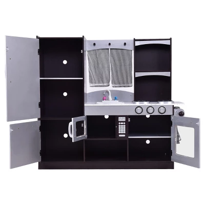 Costway Kids Cooking Pretend Play Toy Children Playset Wooden Kitchen Set Gift 4 Costway Kids Cooking Pretend Play Toy Children Playset Wooden Kitchen Set Gift - Image 4