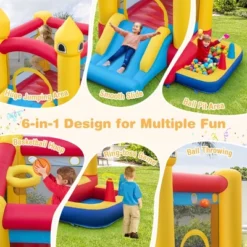 Costway Kids Bouncy Castle With Slide & Ball Pit Pool Ocean Balls & 480W Blower Included 11 Costway Kids Bouncy Castle With Slide & Ball Pit Pool Ocean Balls & 480W Blower Included -Costway Store GUEST 6d325bbe 101e 44d6 bf5f 75e9a5be96cc
