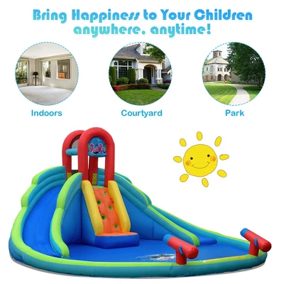 Costway Inflatable Bounce House Kids Water Splash Pool Dual Slides Climbing Wall Without Blower 5 Costway Inflatable Bounce House Kids Water Splash Pool Dual Slides Climbing Wall Without Blower - Image 5