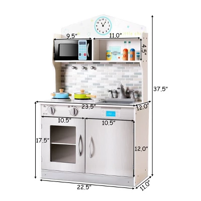 Costway Kids Wooden Pretend Cooking Playset Cookware Play Set Kitchen Toys Gift 1 Costway Kids Wooden Pretend Cooking Playset Cookware Play Set Kitchen Toys Gift