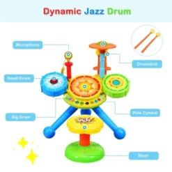 Kids Electric Jazz Drum Set Musical Instrument W/ Stool Mic & LED Light 15 Kids Electric Jazz Drum Set Musical Instrument W/ Stool Mic & LED Light -Costway Store GUEST 6f92d4b9 cb7c 4ac5 b83e 34a123c539a1