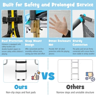 Costway 8 X 14 FT Rectangular Recreational Trampoline W/ Safety Enclosure Net Ladder Outdoor 8 Costway 8 X 14 FT Rectangular Recreational Trampoline W/ Safety Enclosure Net Ladder Outdoor - Image 8