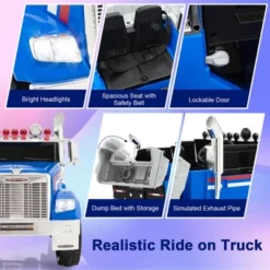 Costway 12V Licensed Freightliner Kids Ride On Truck Car RC W/ Dump Box & Lights RedBlue 15 Costway 12V Licensed Freightliner Kids Ride On Truck Car RC W/ Dump Box & Lights RedBlue -Costway Store GUEST 70ac4415 375e 4187 be17 5f6bc3ee1158