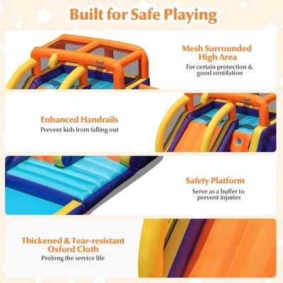 Costway Inflatable Waterslide 4-in-1 Kids Bounce Castle With Splash Pool(With 750W Blower) 6 Costway Inflatable Waterslide 4-in-1 Kids Bounce Castle With Splash Pool(With 750W Blower) - Image 6
