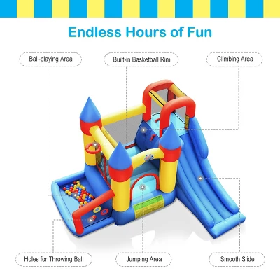 Costway Inflatable Bounce House Slide Bouncer Kids Castle Jumper W/ Balls & 780W Blower 5 Costway Inflatable Bounce House Slide Bouncer Kids Castle Jumper W/ Balls & 780W Blower - Image 5