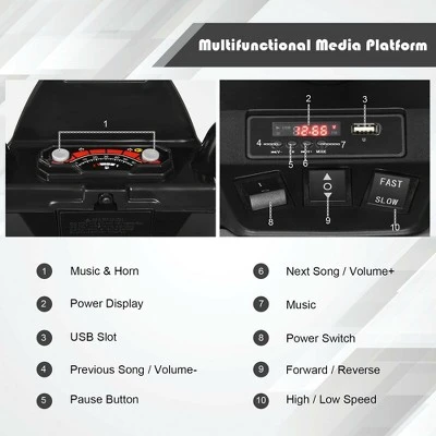 Costway 12V Kids 4-Wheeler ATV Quad Ride On Car W/ LED Lights Music USB 2 Costway 12V Kids 4-Wheeler ATV Quad Ride On Car W/ LED Lights Music USB - Image 2