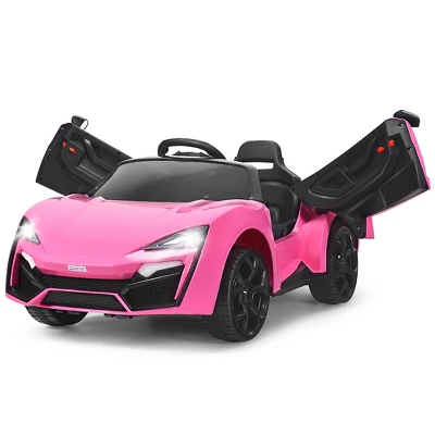 Costway 12V Kids Ride On Car 2.4G RC Electric Vehicle W/ Lights MP3 Openable Doors WhiteBlack RedPink 4 Costway 12V Kids Ride On Car 2.4G RC Electric Vehicle W/ Lights MP3 Openable Doors WhiteBlack RedPink - Image 4