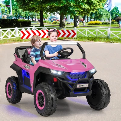 Costway 12V 2-Seater Kids Ride On UTV RC Electric Vehicle Suspension W/ Lights & Music 1 Costway 12V 2-Seater Kids Ride On UTV RC Electric Vehicle Suspension W/ Lights & Music